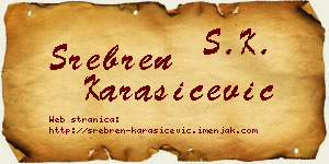 Srebren Karašićević vizit kartica